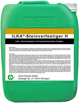 ILKA-Steinverfestiger H   Steinverfestiger H auf Basis von Kieselsäureäthylester zur Festigung und Konsolidierung von Baustoffen wie verwitterter Natursteine, Ziegel, Terrakotten, Stuck, Lehm und Fresken